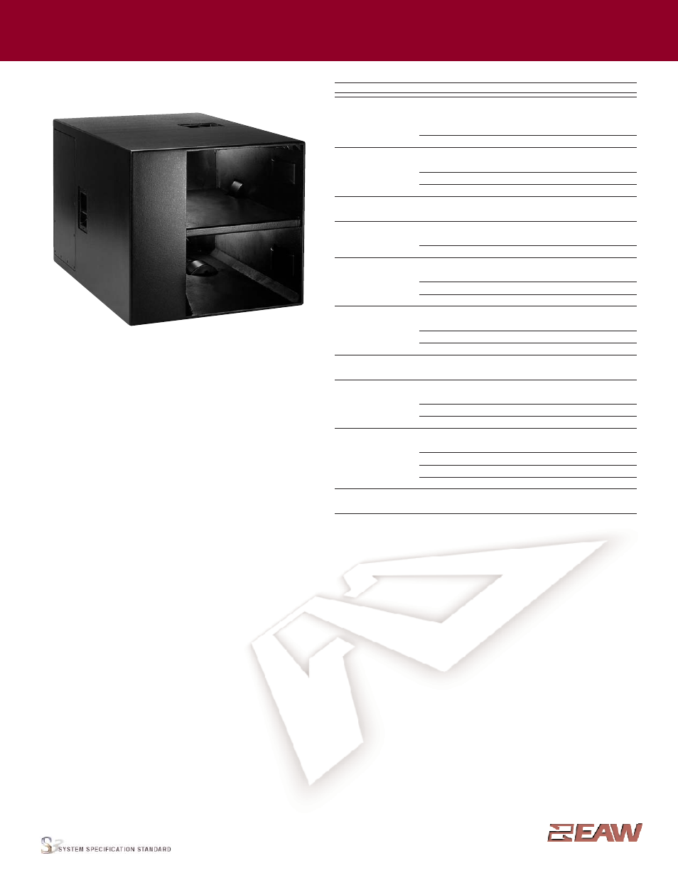 EAW Dual 12-Inch Horn Subwoofer KF940 User Manual | 4 pages