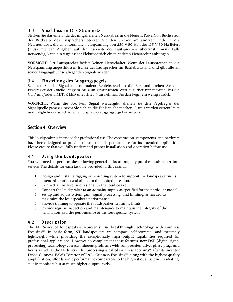 EAW NT59 User Manual | Page 11 / 32