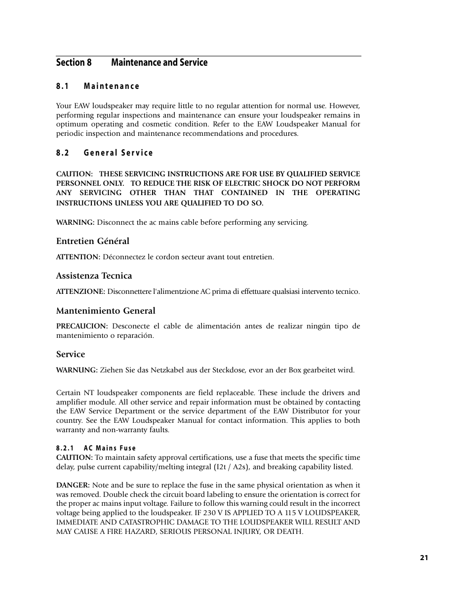 EAW NT59 User Manual | Page 25 / 32