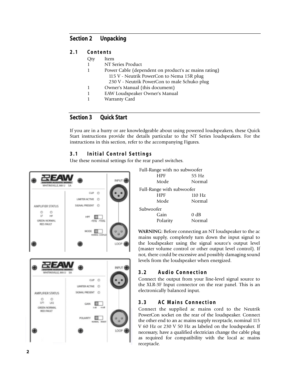 EAW NT59 User Manual | Page 6 / 32