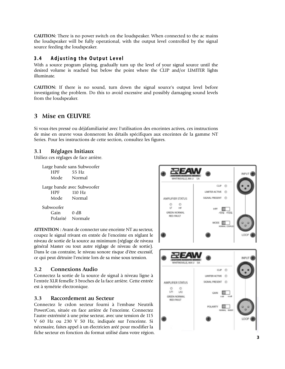 3 mise en œuvre | EAW NT59 User Manual | Page 7 / 32