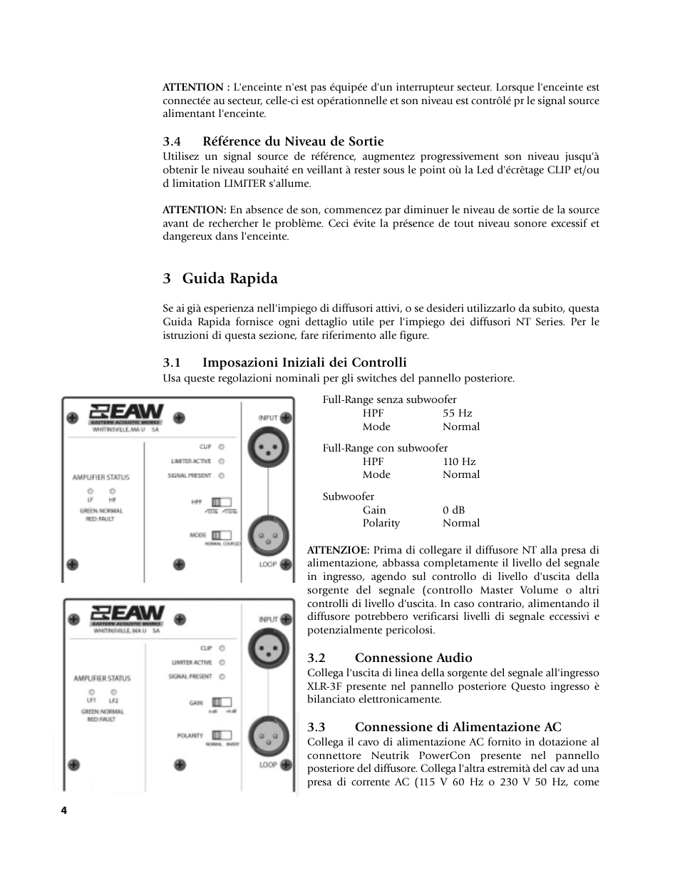 3 guida rapida | EAW NT59 User Manual | Page 8 / 32