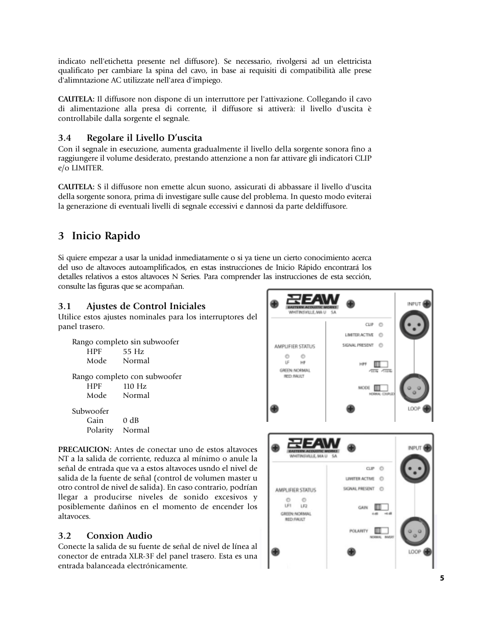 3 inicio rapido | EAW NT59 User Manual | Page 9 / 32