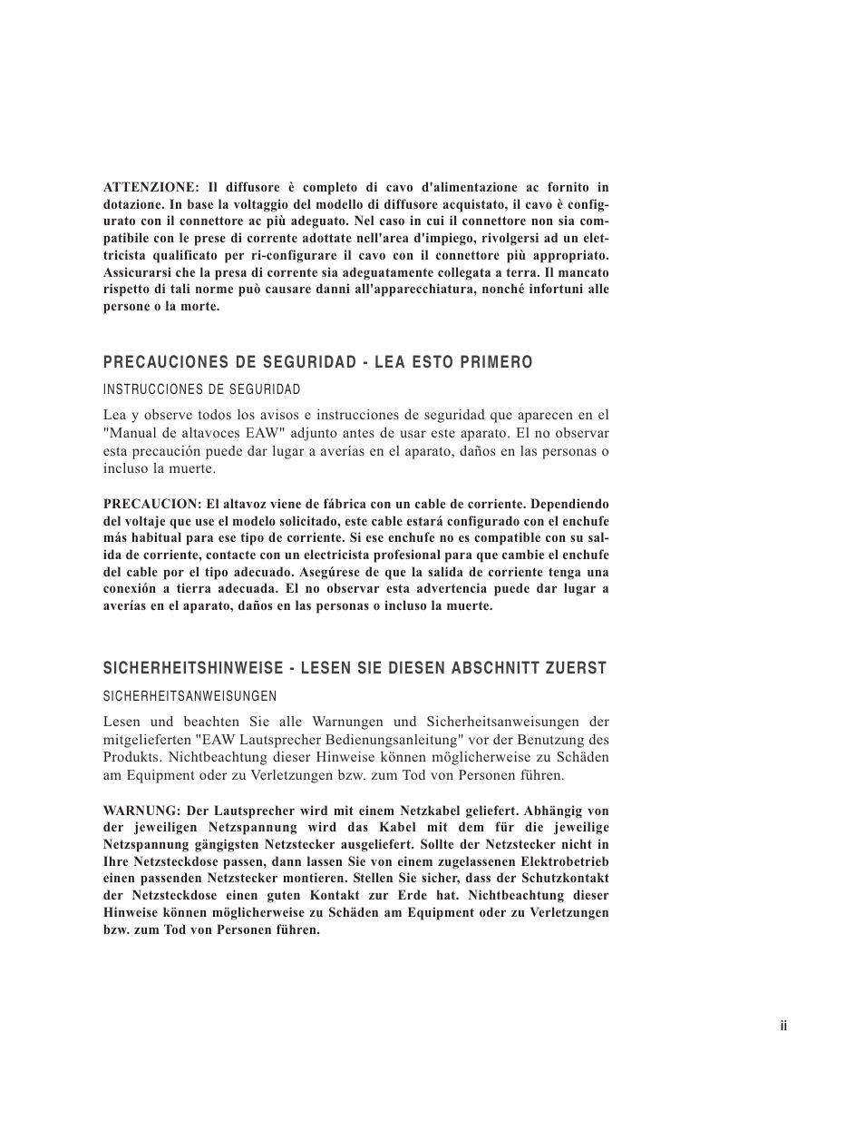 EAW DSA250i User Manual | Page 3 / 52