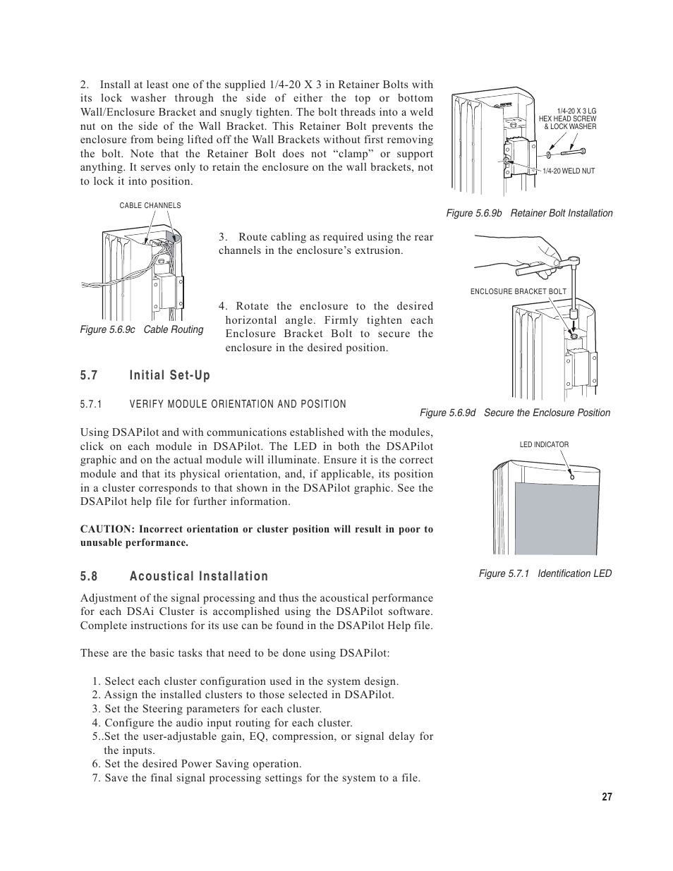 7 initial set-up, 8 acoustical installation | EAW DSA250i User Manual | Page 31 / 52