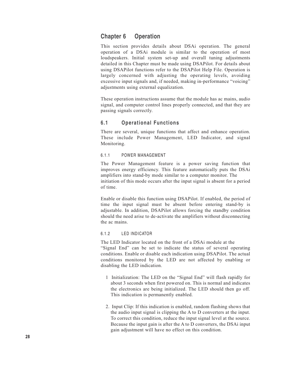 Chapter 6 operation | EAW DSA250i User Manual | Page 32 / 52