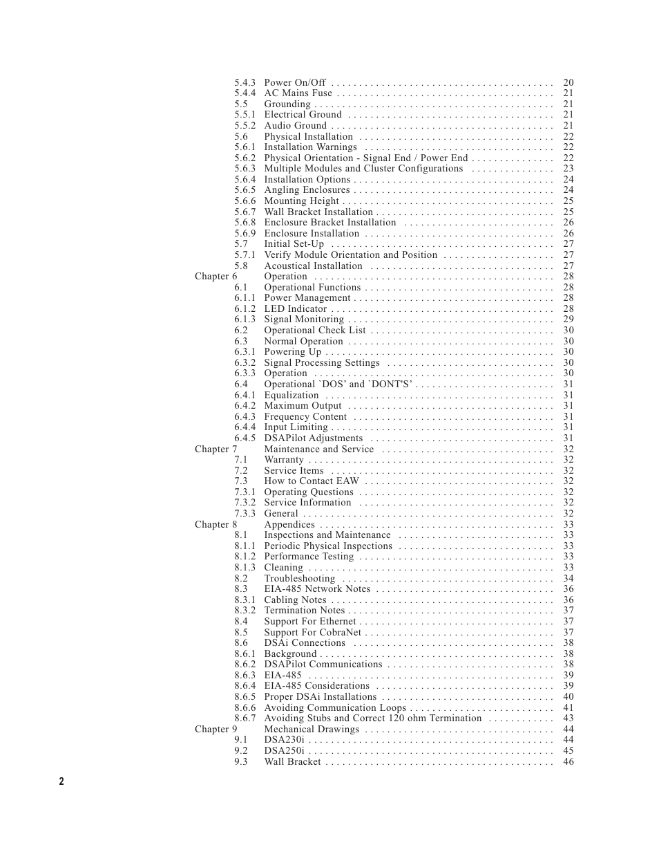 EAW DSA250i User Manual | Page 6 / 52