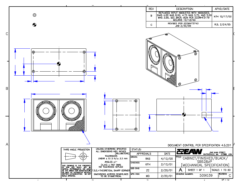 EAW SB528zP User Manual | 1 page