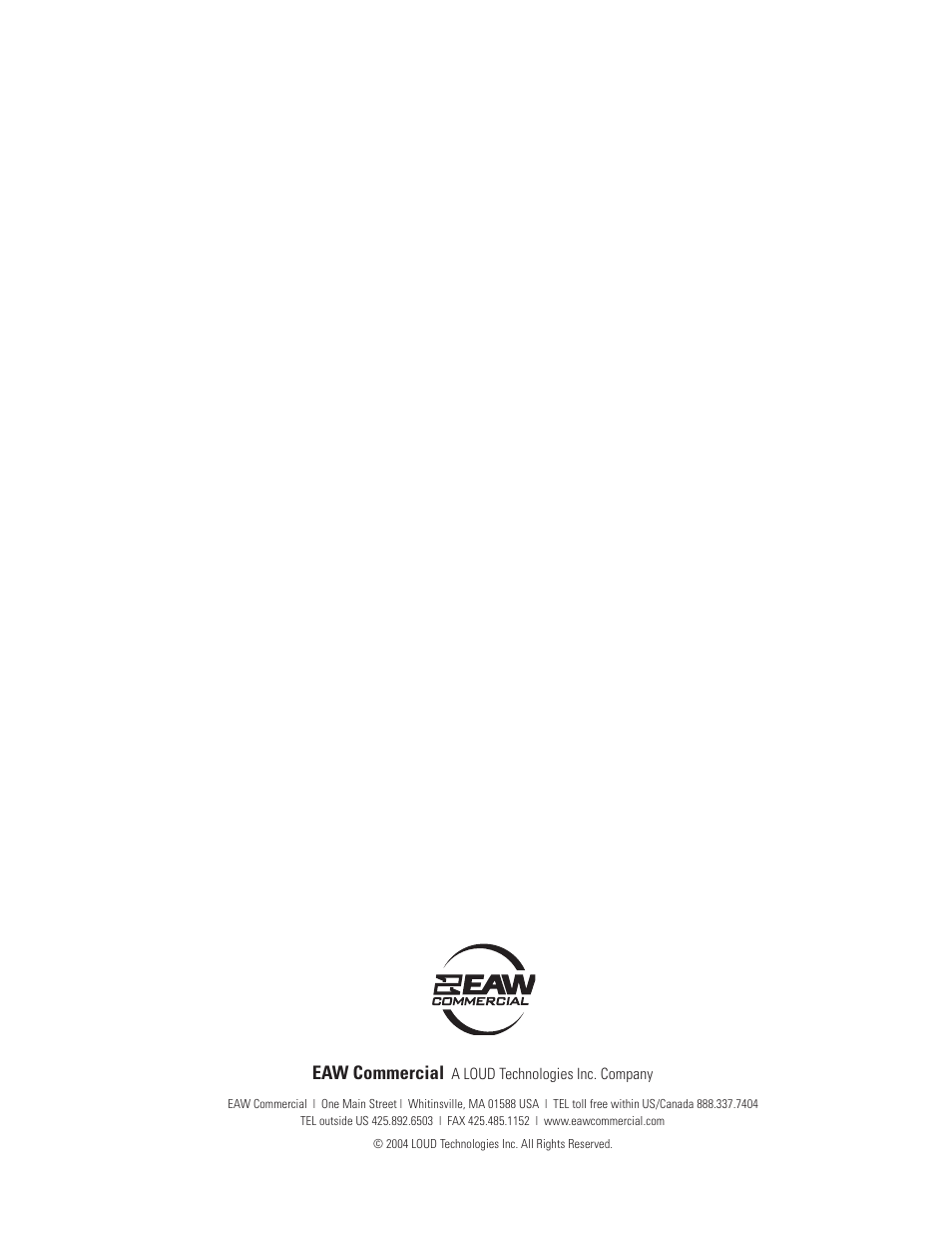 Eaw commercial | EAW CAZ2500 User Manual | Page 16 / 16