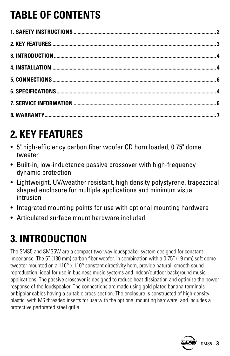 EAW SMS5 User Manual | Page 3 / 8