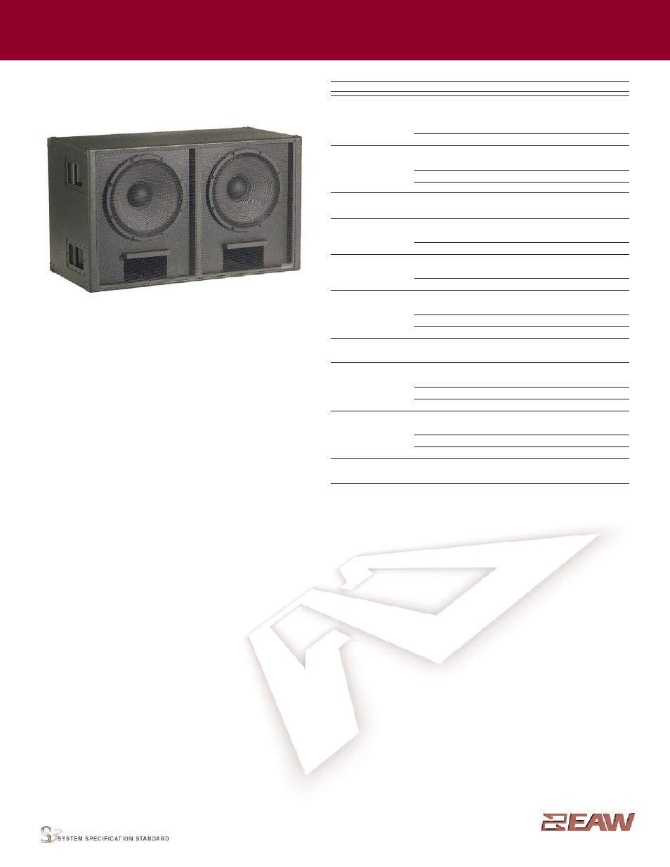 EAW SB528zR User Manual | 4 pages