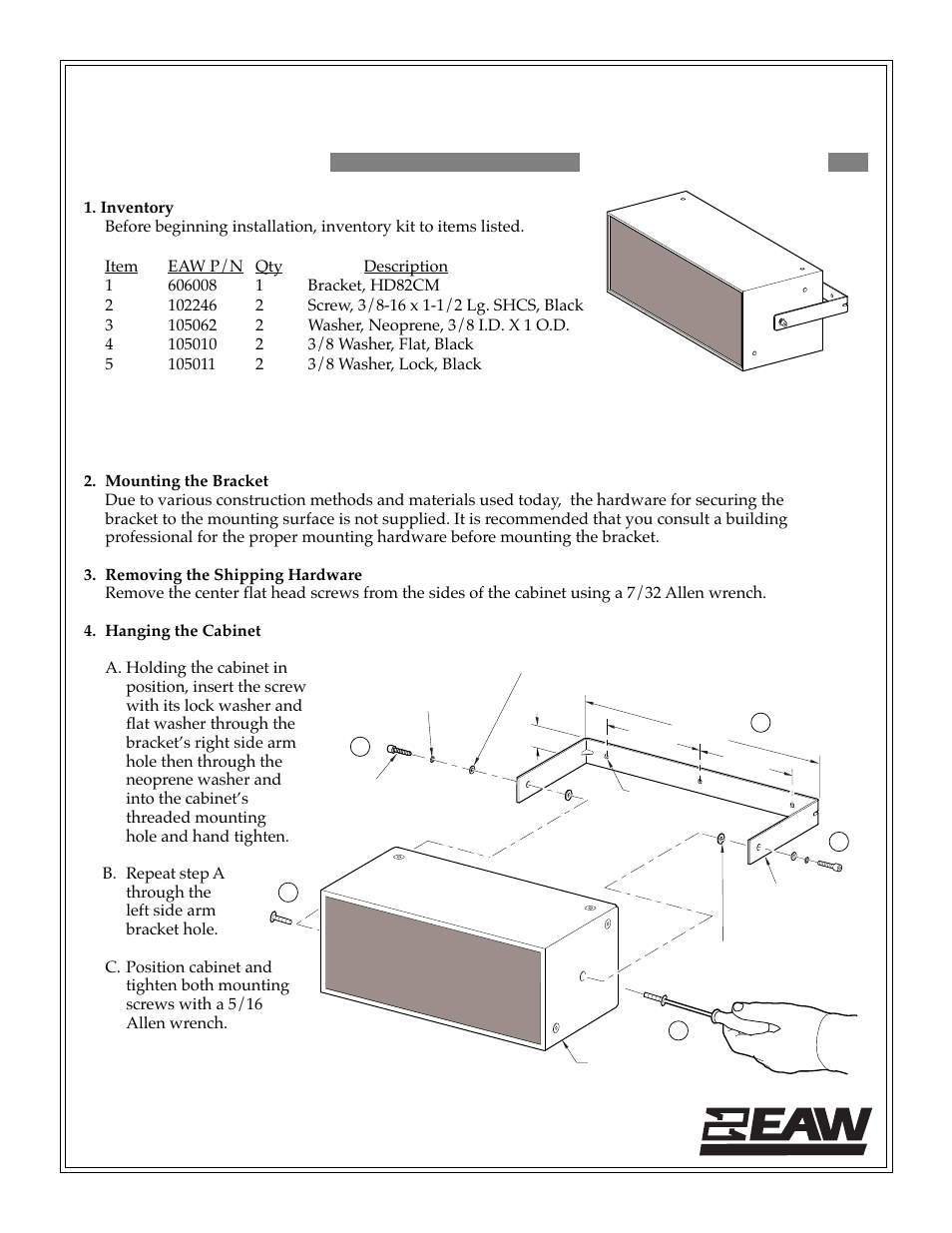 EAW UB82e User Manual | 1 page