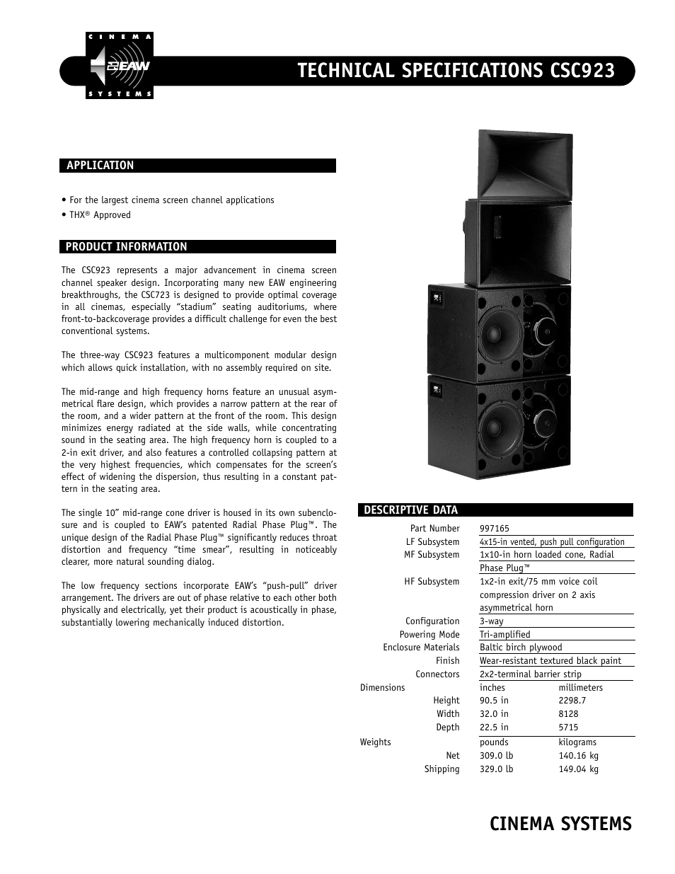 EAW CSC923 User Manual | 2 pages