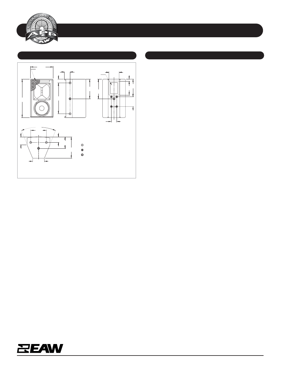 Specifications mk8126, Dimensional drawing a & e specifications | EAW MK8126 User Manual | Page 2 / 2