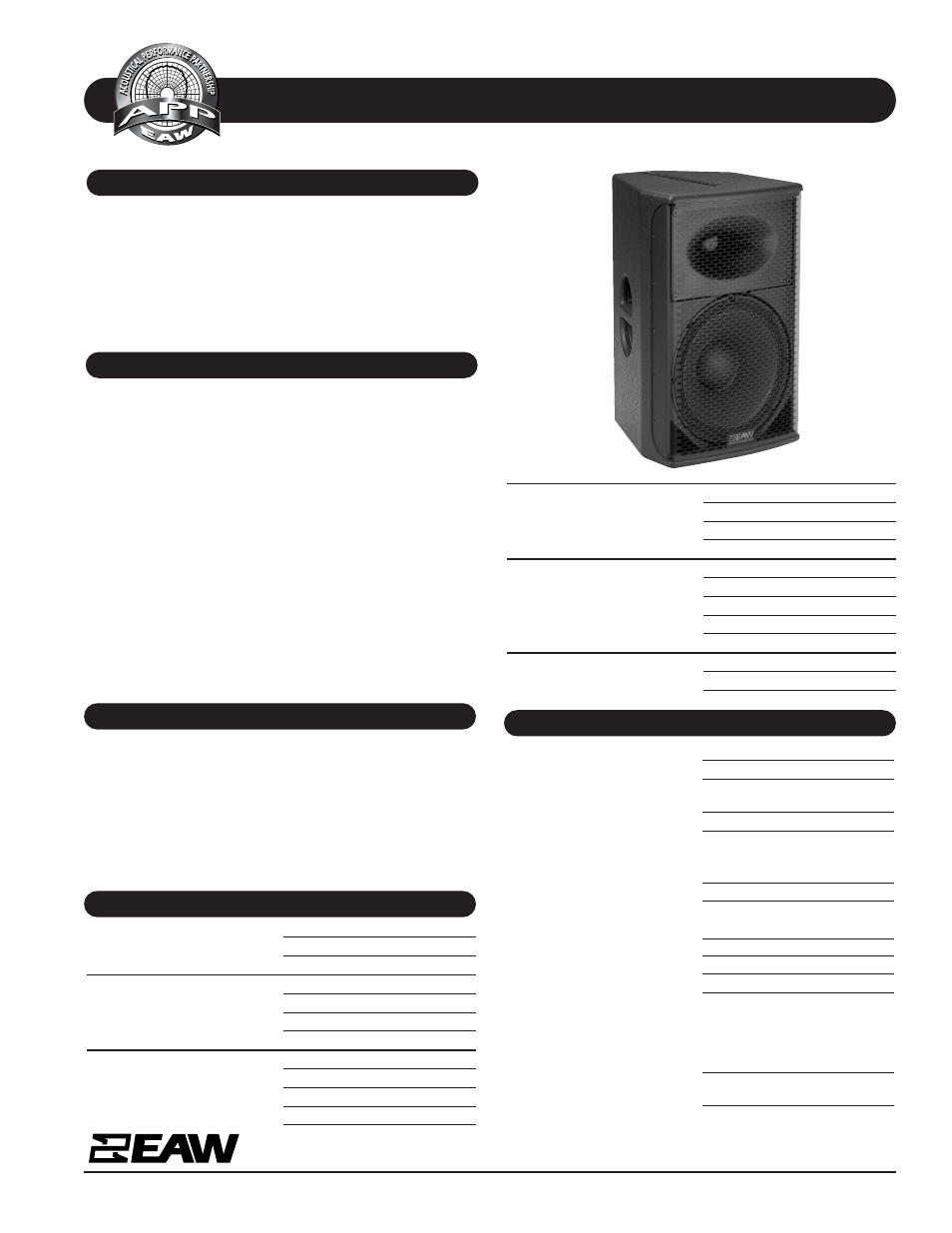 EAW JFX200 User Manual | 2 pages