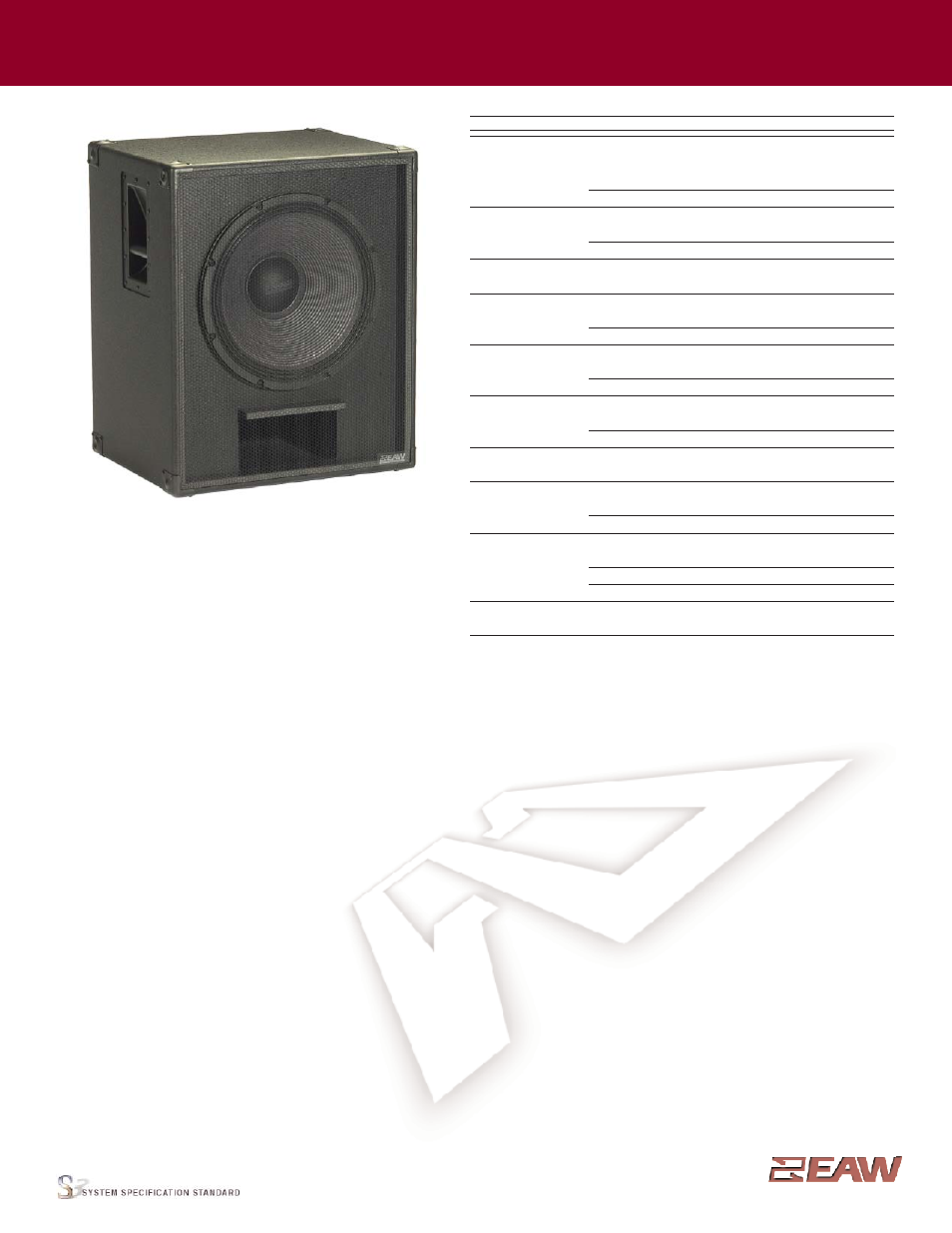 EAW SB180zR User Manual | 4 pages