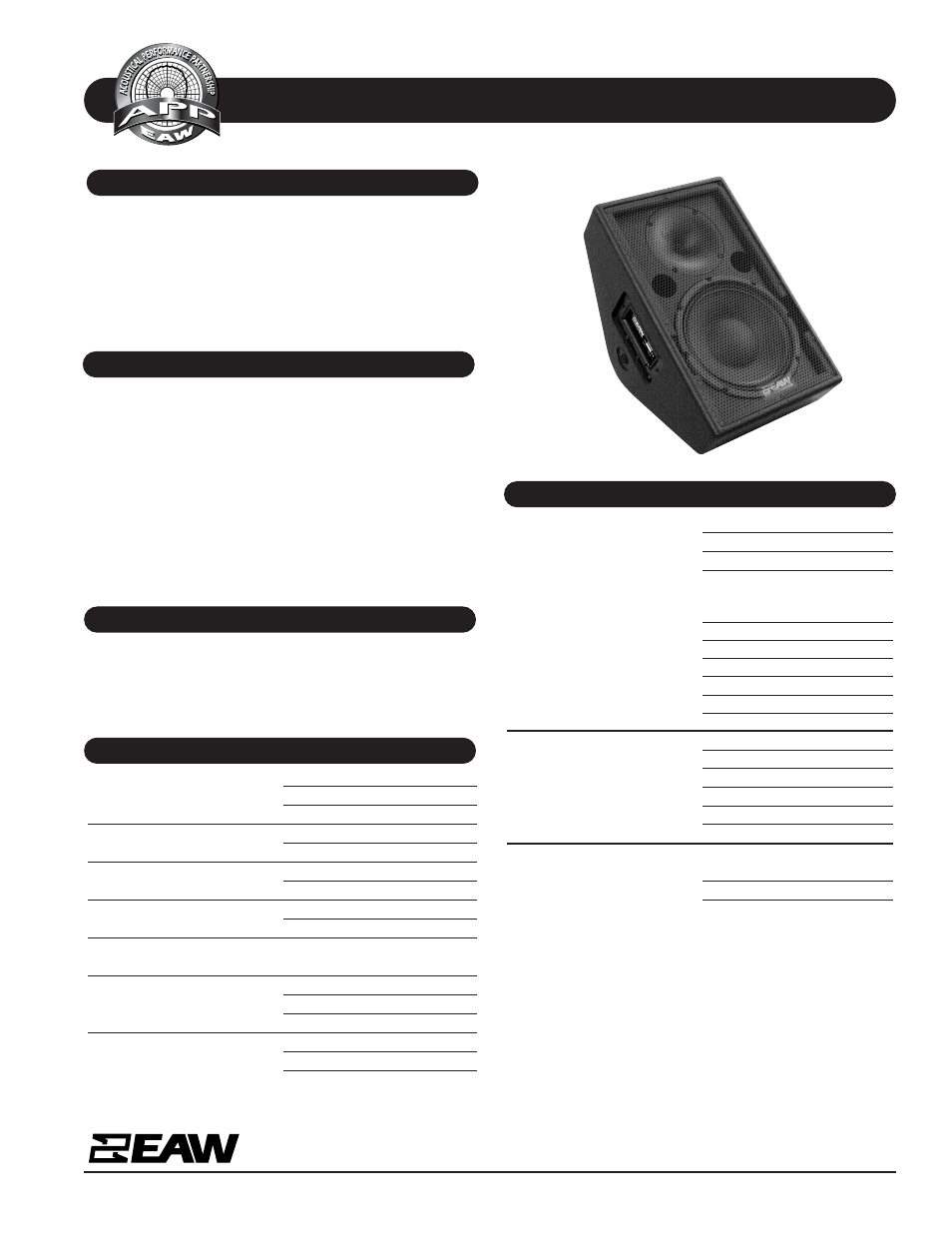 EAW SM109z User Manual | 2 pages