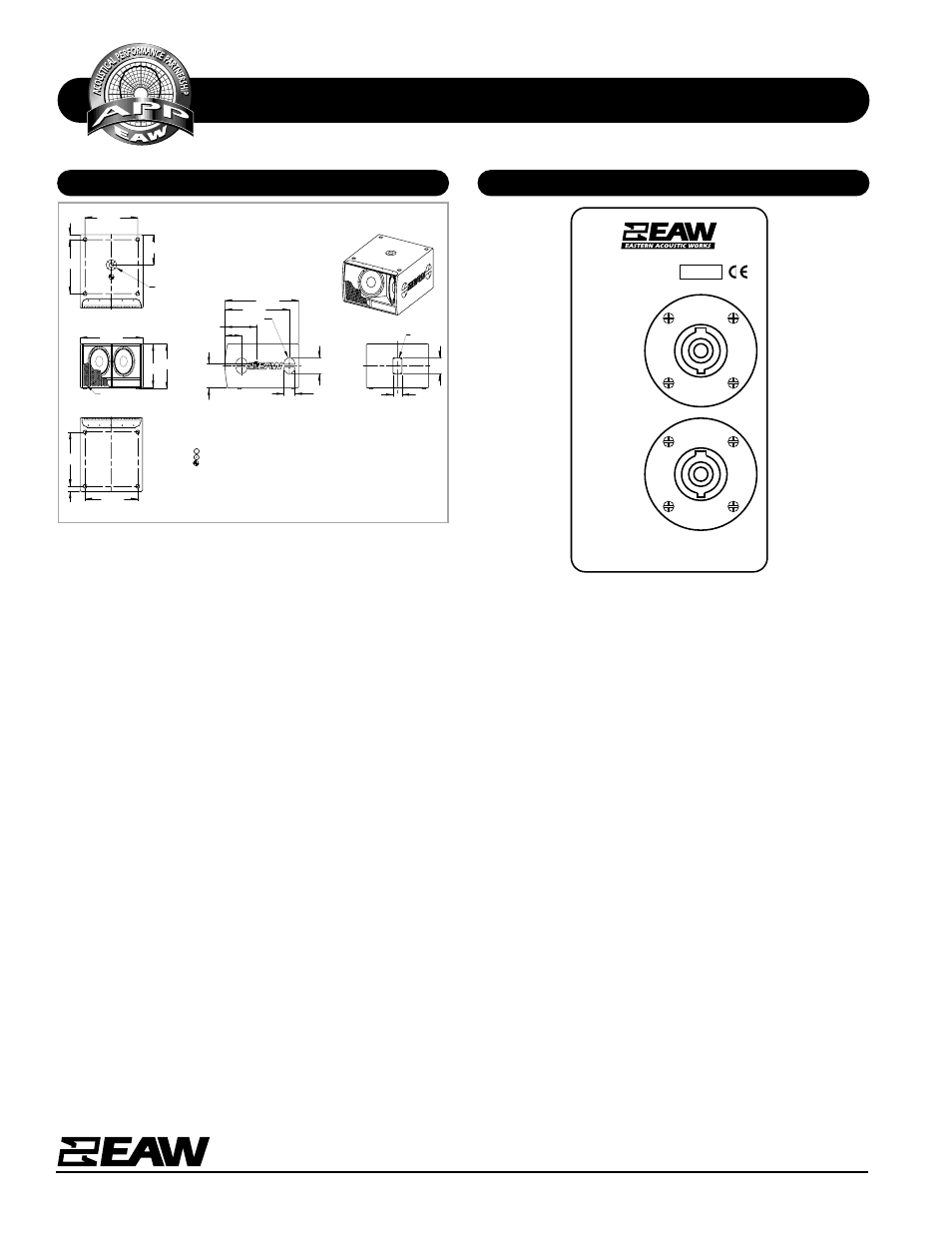 Specifications sbx220, Dimensional drawing input panel, Sbx220 | EAW SBX220 User Manual | Page 2 / 2