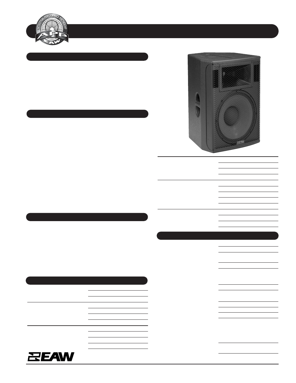 EAW JFX590 User Manual | 2 pages