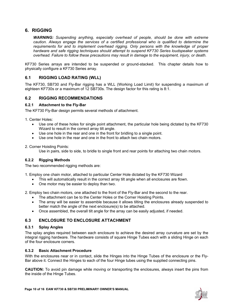 EAW SB730 User Manual | Page 10 / 16
