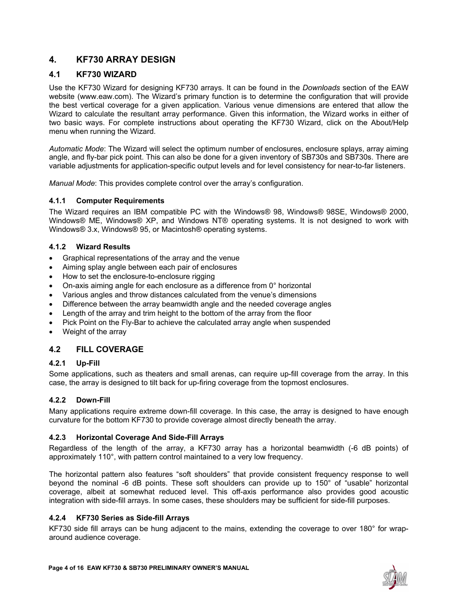 EAW SB730 User Manual | Page 4 / 16