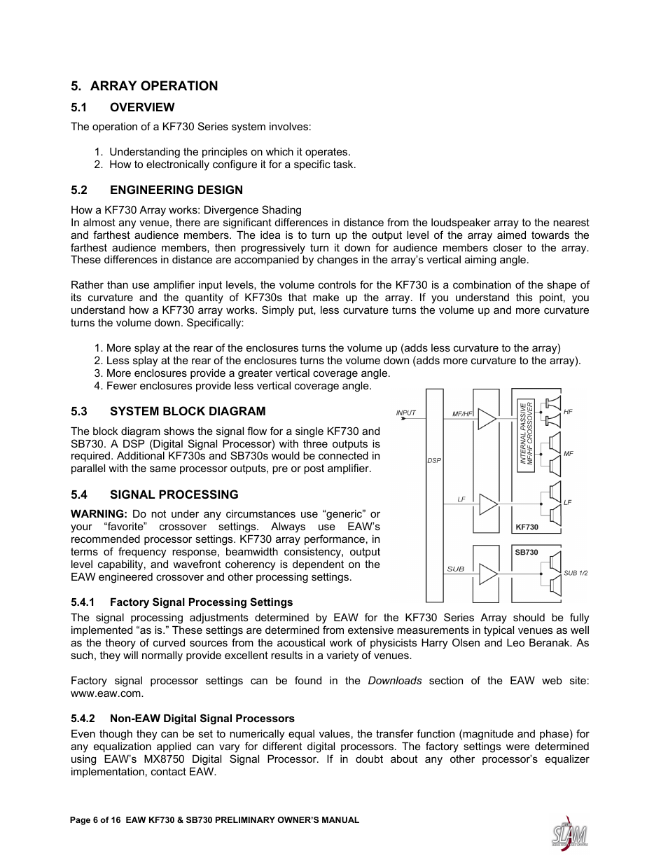 EAW SB730 User Manual | Page 6 / 16