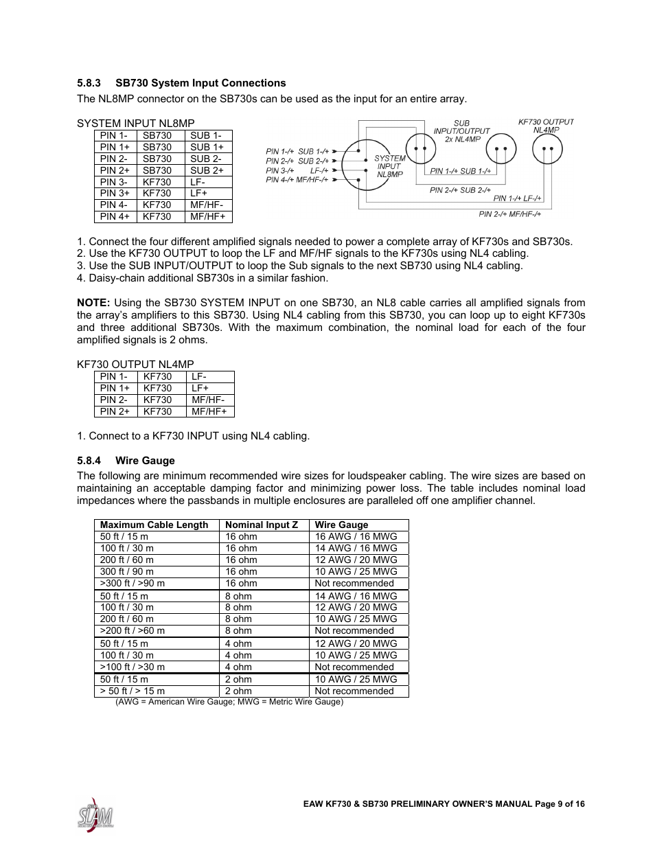 EAW SB730 User Manual | Page 9 / 16
