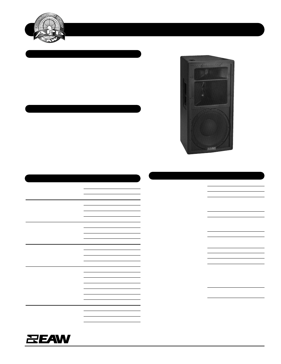 EAW KF300z User Manual | 2 pages