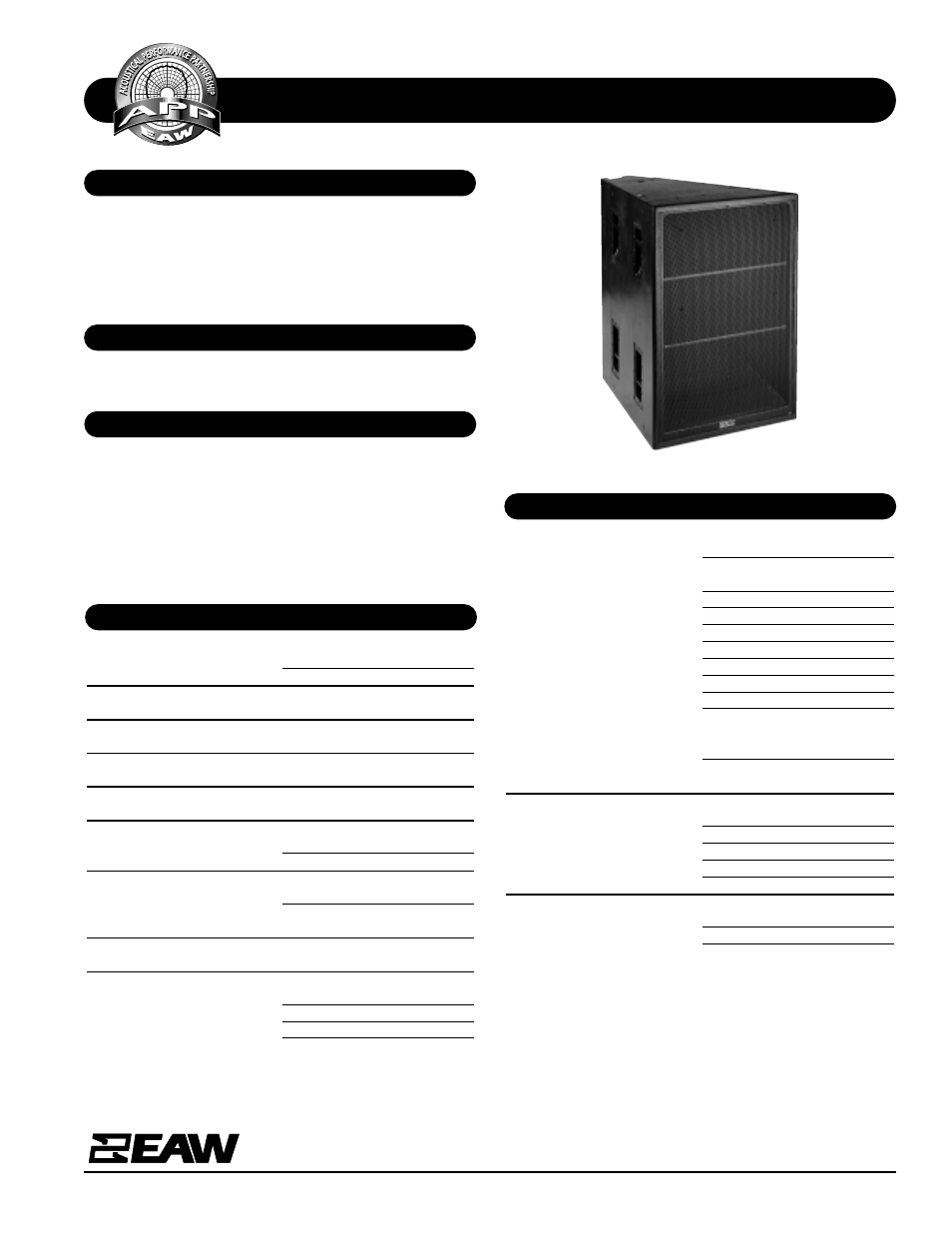 EAW KF913 User Manual | 2 pages