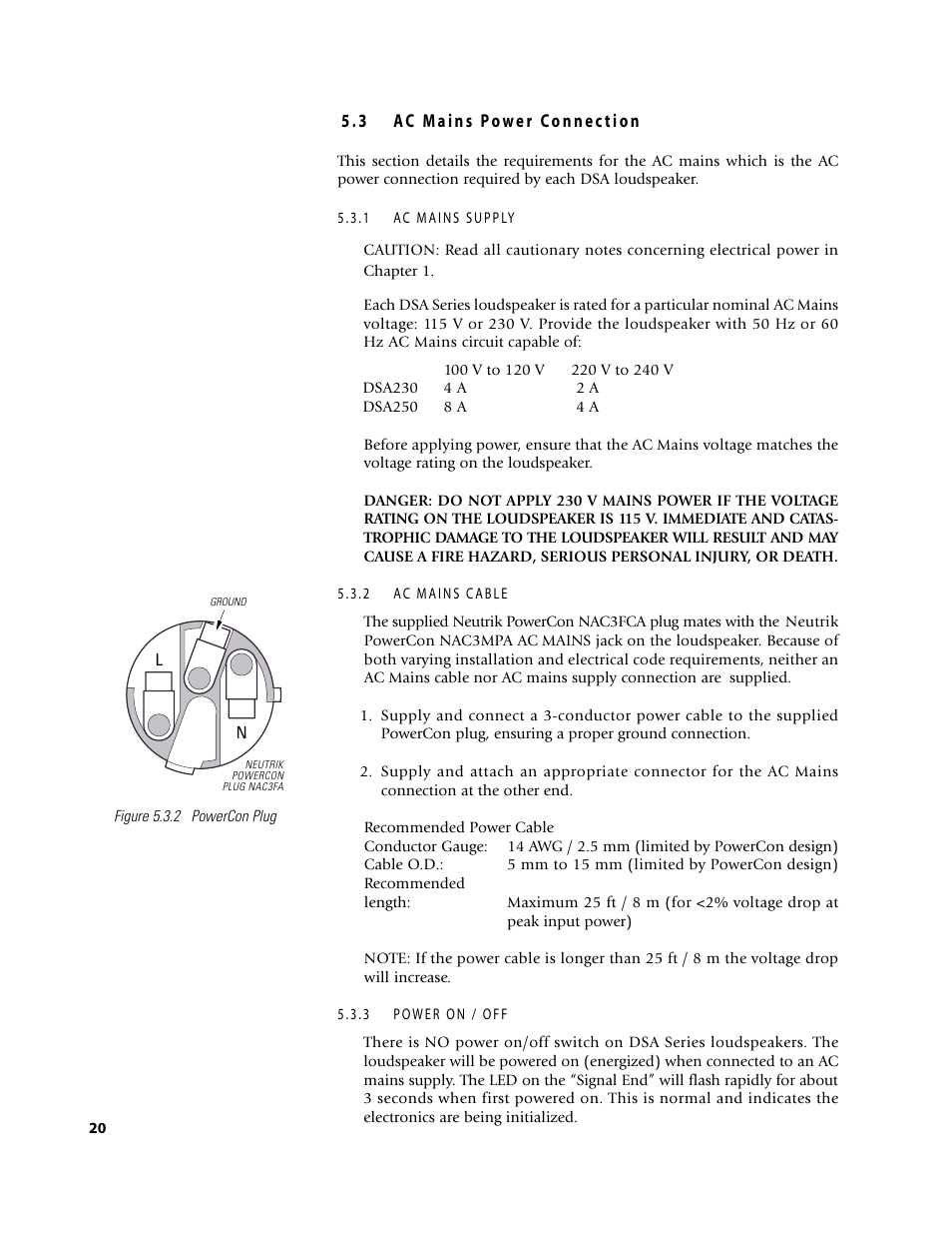 EAW DSA250 & DSA230 User Manual | Page 20 / 44