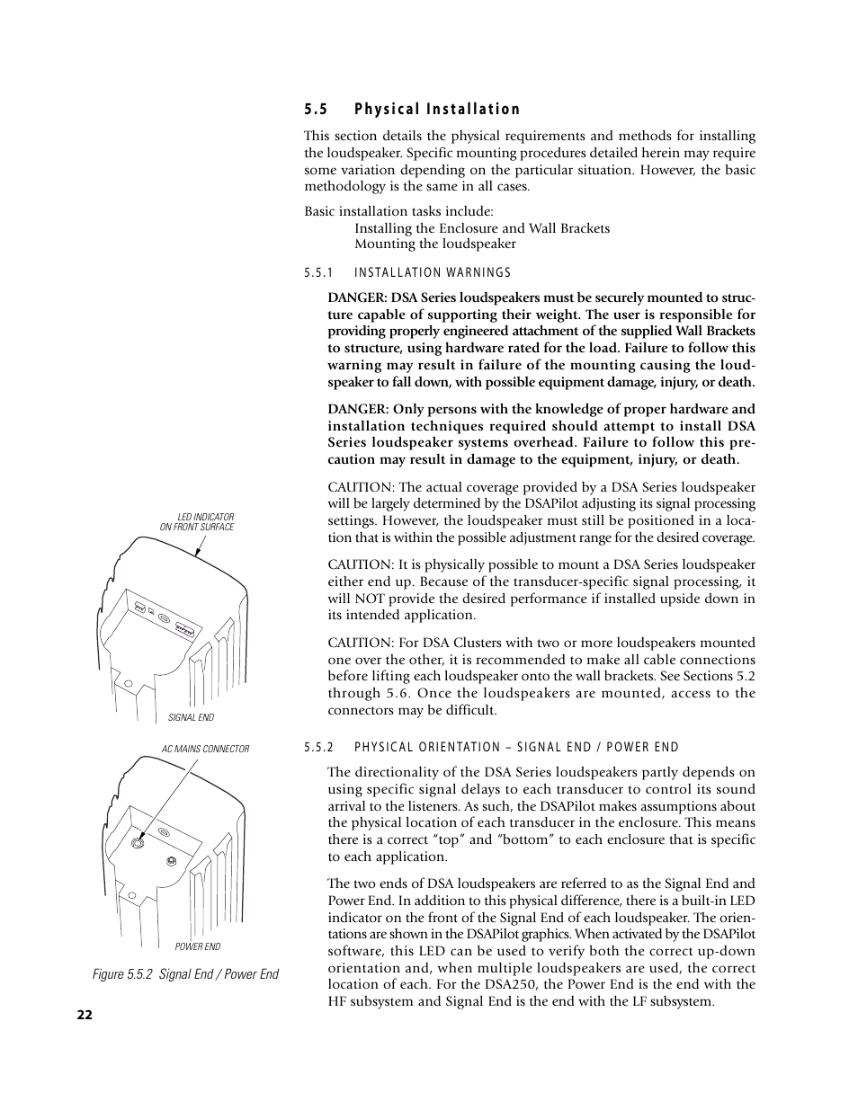 EAW DSA250 & DSA230 User Manual | Page 22 / 44