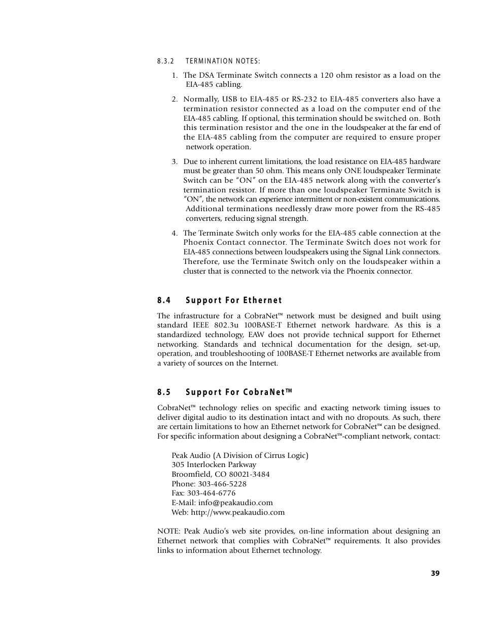 EAW DSA250 & DSA230 User Manual | Page 39 / 44