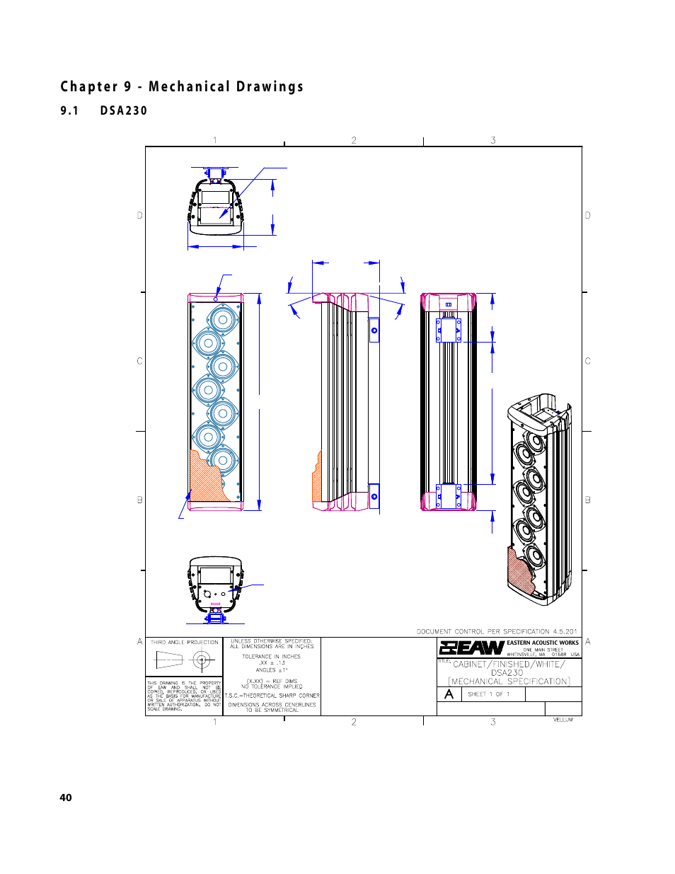 Right side, Front, Dsa230 | Back | EAW DSA250 & DSA230 User Manual | Page 40 / 44