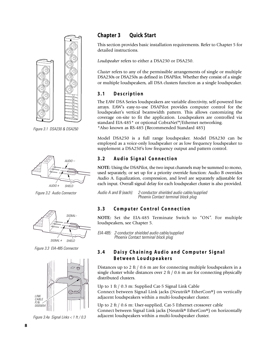 Chapter 3 quick start | EAW DSA250 & DSA230 User Manual | Page 8 / 44