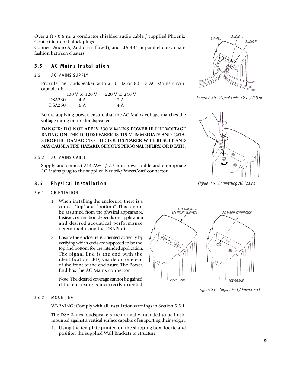 EAW DSA250 & DSA230 User Manual | Page 9 / 44