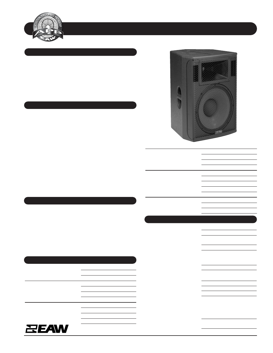 EAW JFX560 User Manual | 2 pages