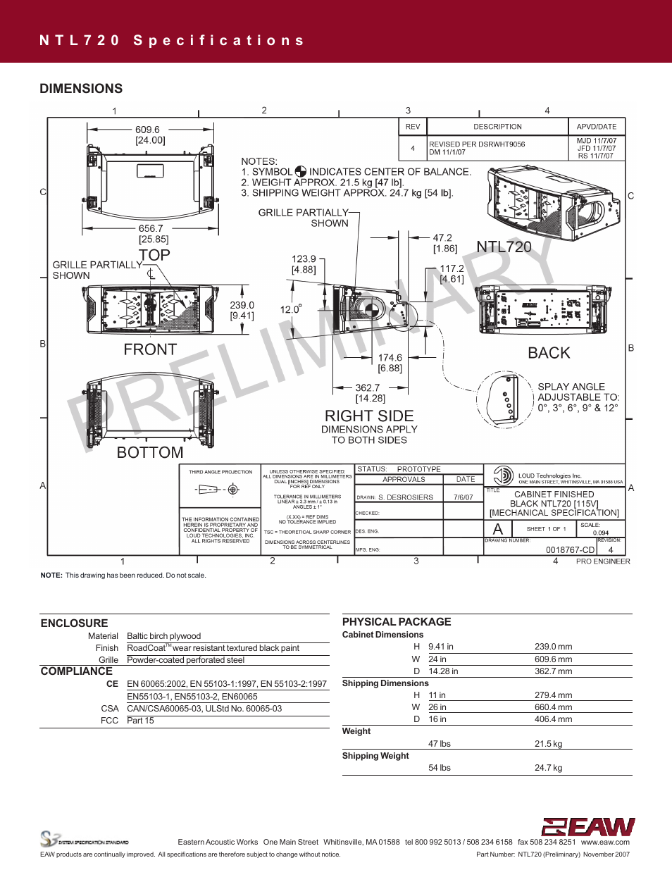 Dimensions | EAW NTL720 User Manual | Page 2 / 2