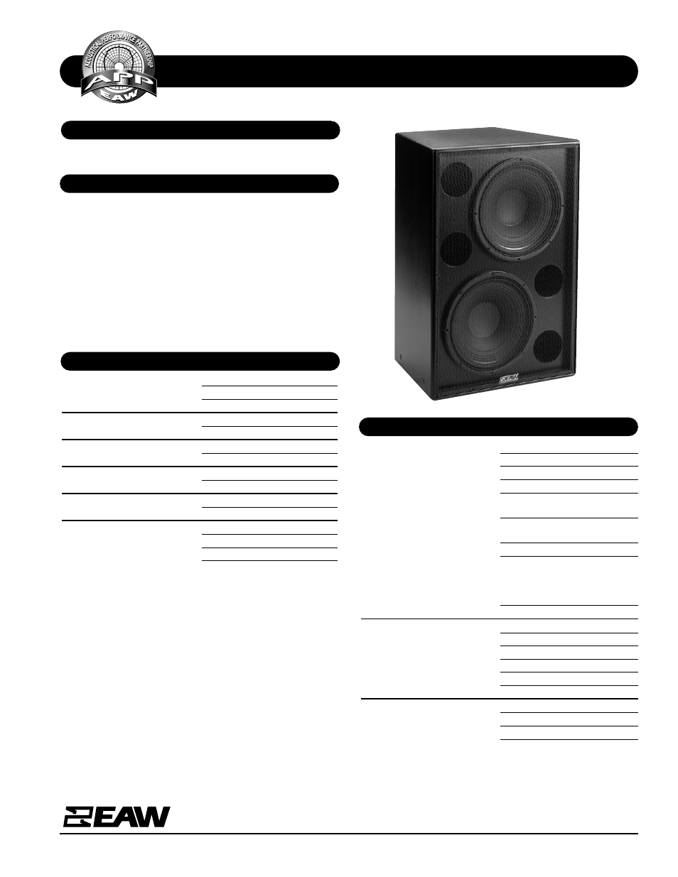 EAW AS625e User Manual | 2 pages