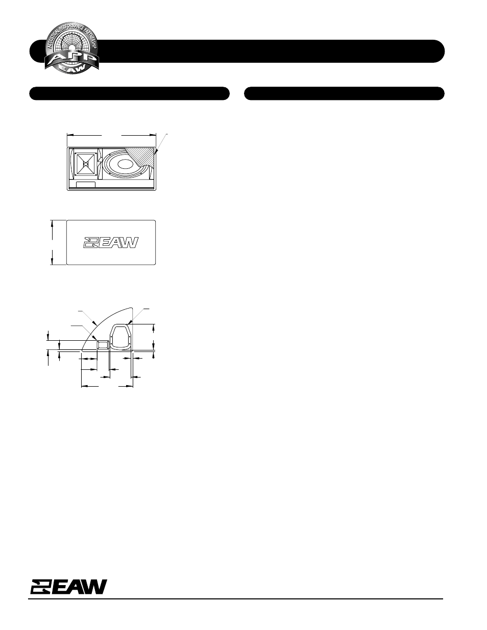 Specifications sm15, A & e specifications dimensional drawing | EAW SM15 User Manual | Page 2 / 2
