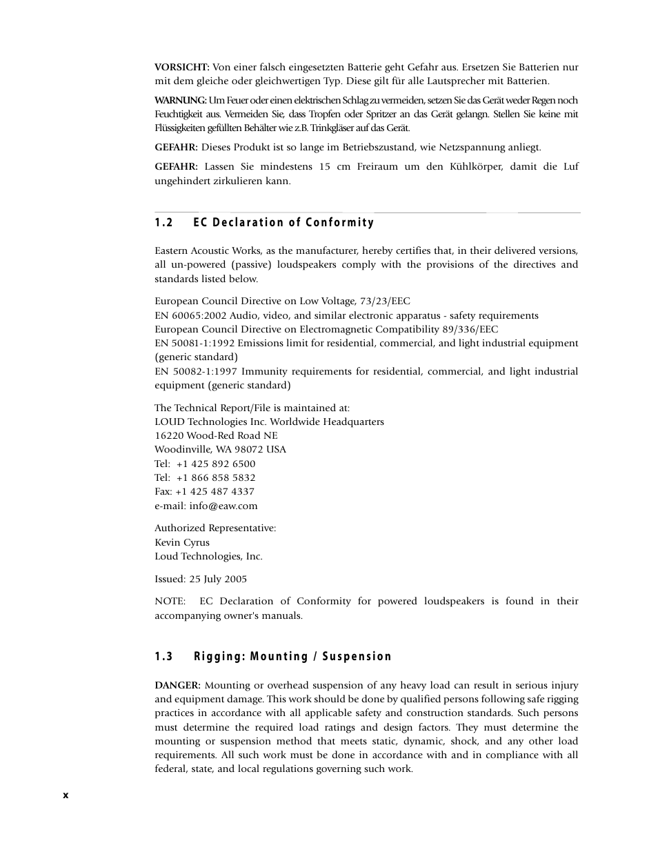 EAW Loudspeaker's User Manual | Page 10 / 40