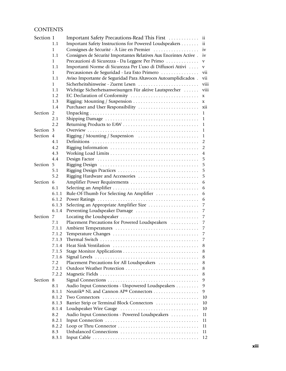 EAW Loudspeaker's User Manual | Page 13 / 40