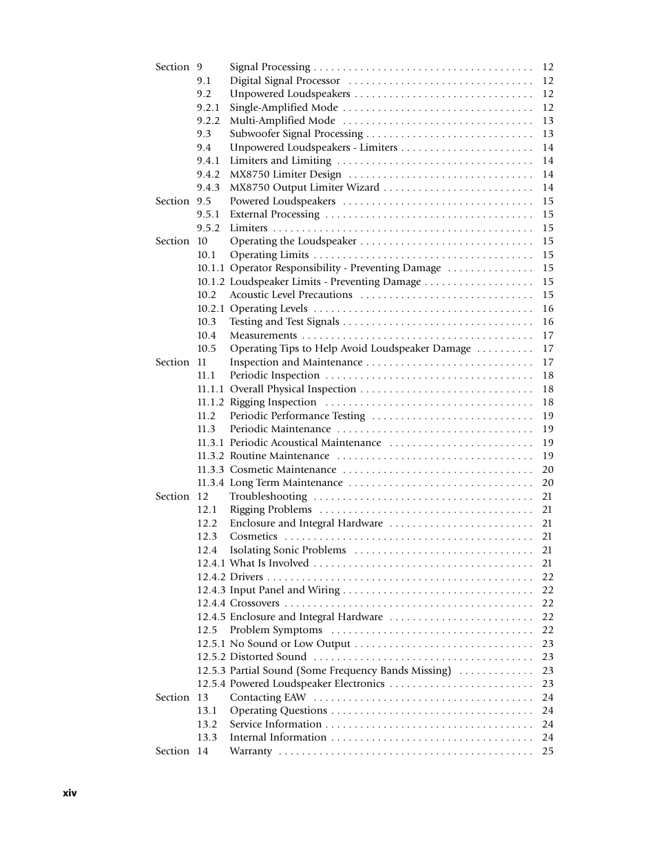 EAW Loudspeaker's User Manual | Page 14 / 40