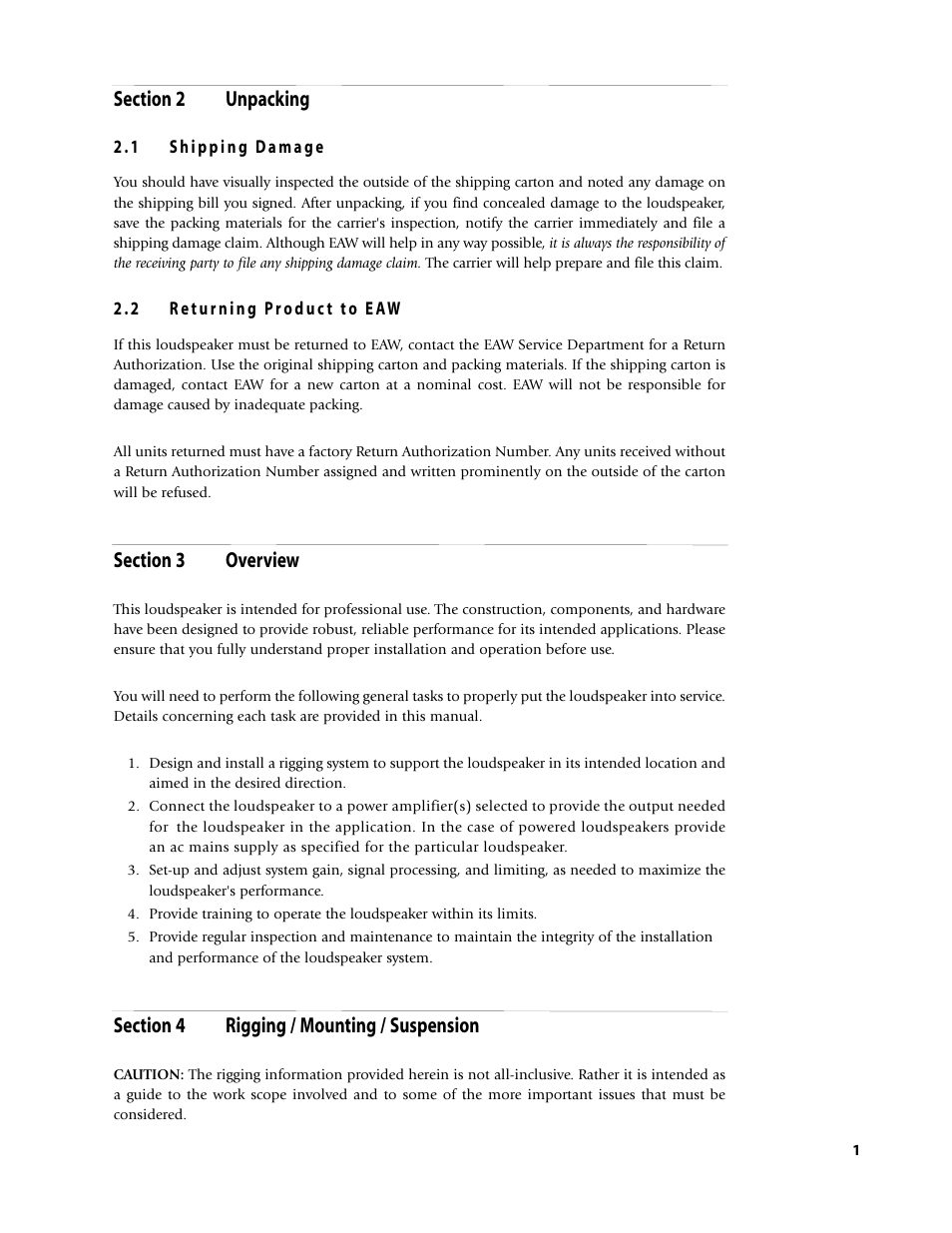 EAW Loudspeaker's User Manual | Page 15 / 40