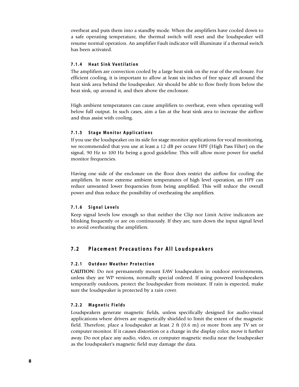 EAW Loudspeaker's User Manual | Page 22 / 40