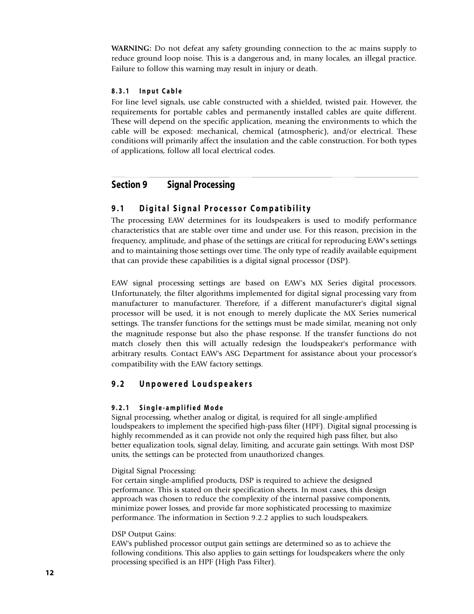 EAW Loudspeaker's User Manual | Page 26 / 40