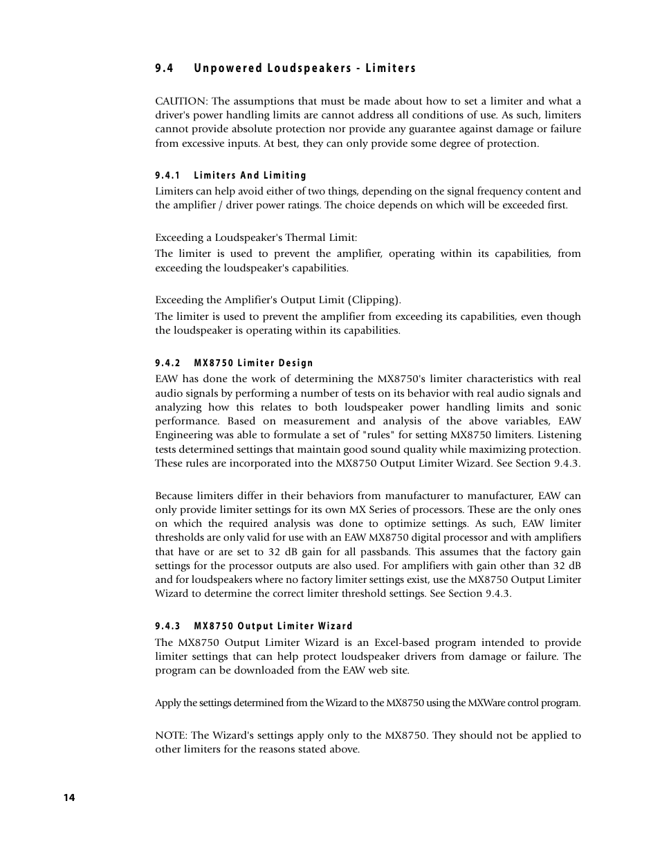 EAW Loudspeaker's User Manual | Page 28 / 40