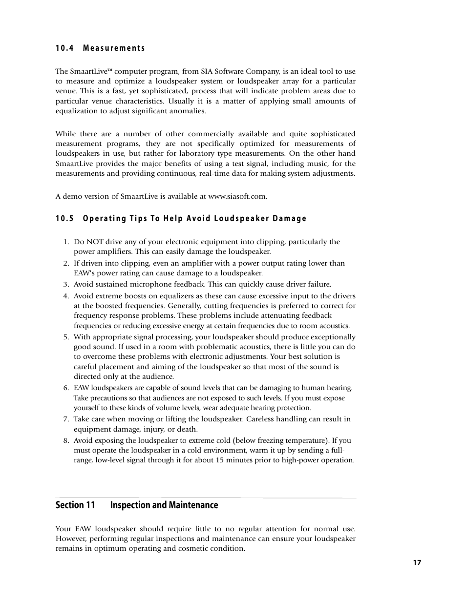 EAW Loudspeaker's User Manual | Page 31 / 40