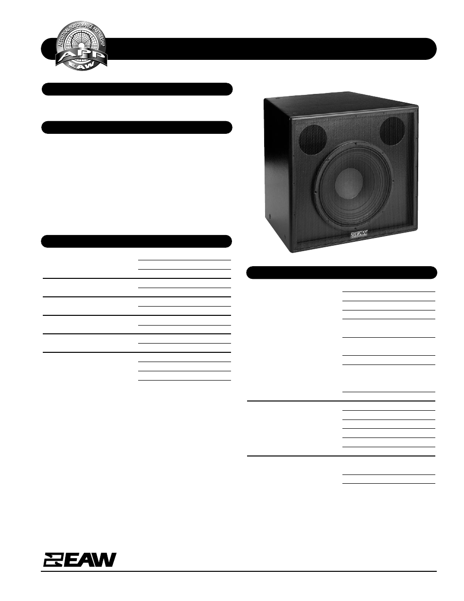 EAW AS415e User Manual | 2 pages