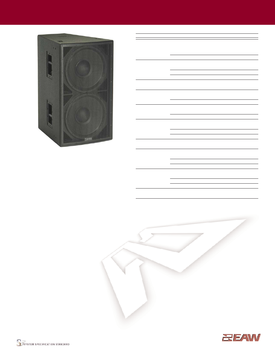 EAW SB600z User Manual | 4 pages
