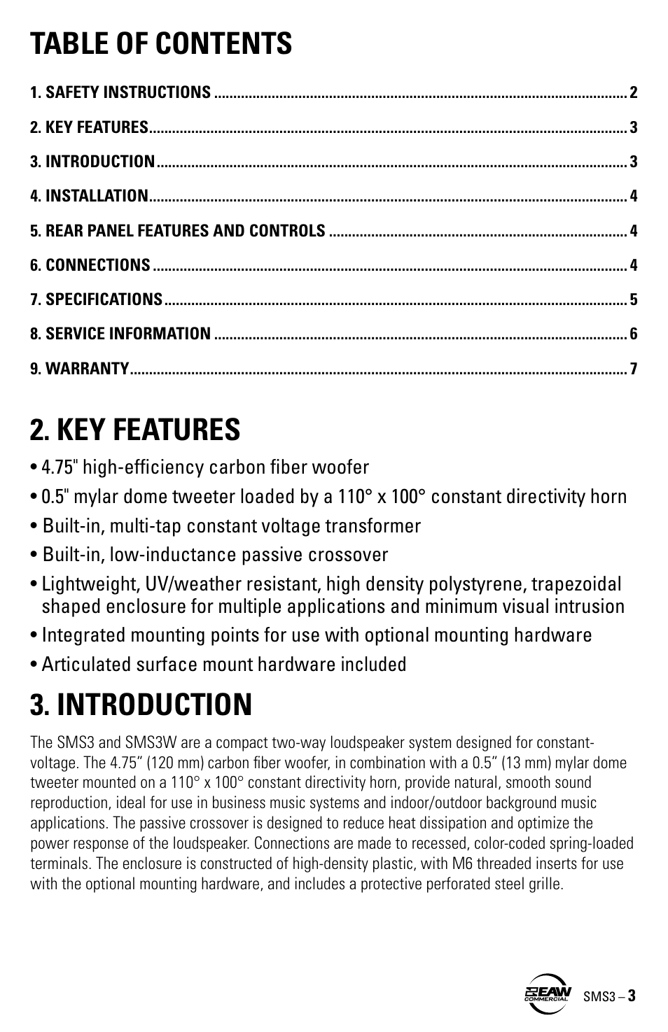 EAW SMS3 User Manual | Page 3 / 8